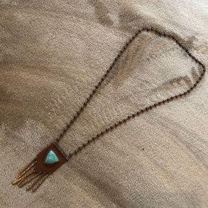 Faux turquoise bead necklace - 18” length